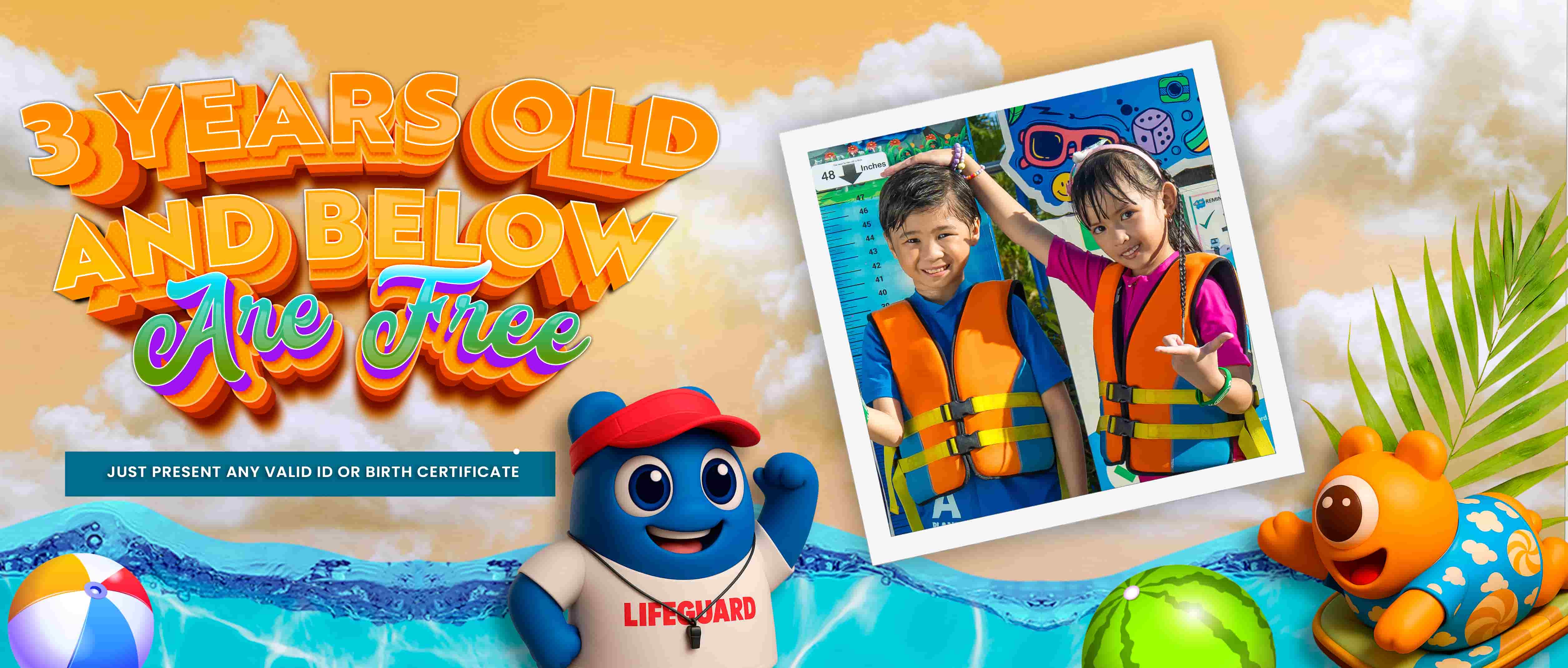 3 Years Old and Below are Free August